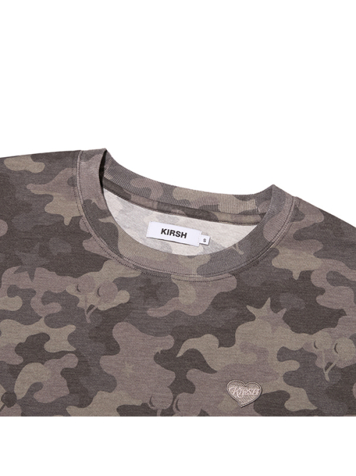 CHERRY CAMO LOOSE FIT T-SHIRT(BLACK)