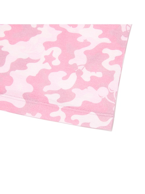 CHERRY CAMO RINGER T-SHIRT(LIGHT PINK)