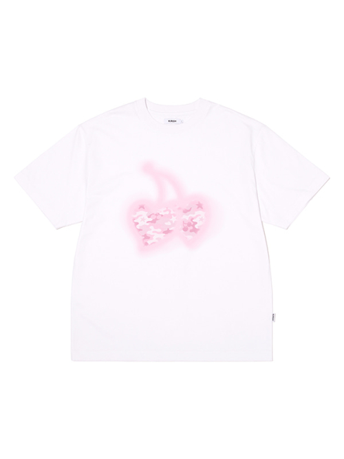 CHERRY CAMO GRAPHIC T-SHIRT(WHITE)