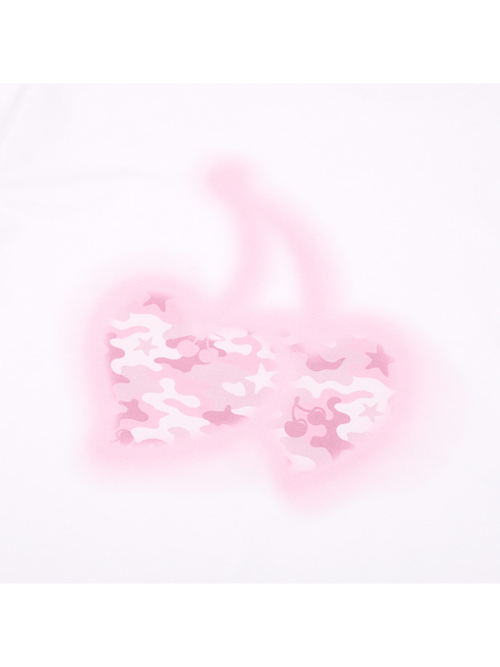 CHERRY CAMO GRAPHIC T-SHIRT(WHITE)