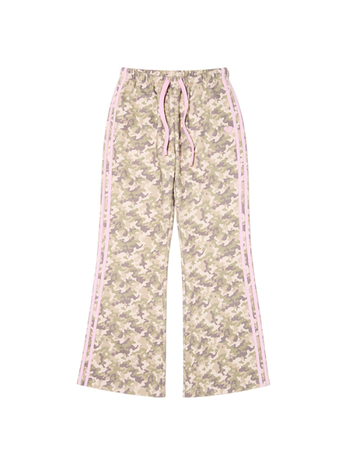 CHERRY CAMO TRACK FLARE PANTS(LIGHT KHAKI)