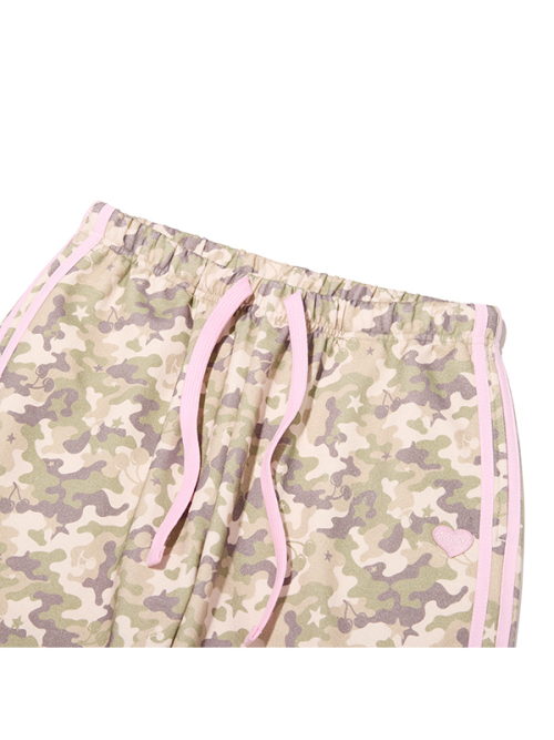 CHERRY CAMO TRACK FLARE PANTS(LIGHT KHAKI)