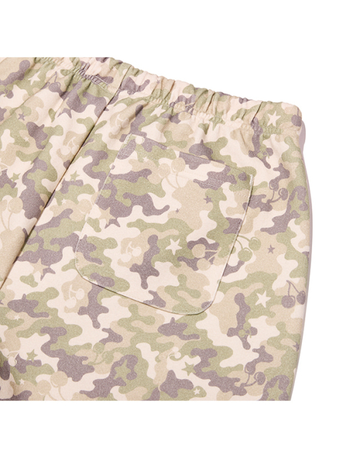 CHERRY CAMO TRACK FLARE PANTS(LIGHT KHAKI)