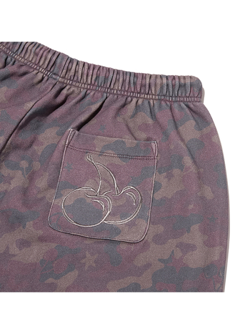 CHERRY CAMO WIDE-FIT PANTS(DARK PURPLE)
