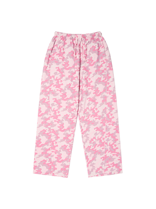 CHERRY CAMO WIDE-FIT PANTS(LIGHT PINK)