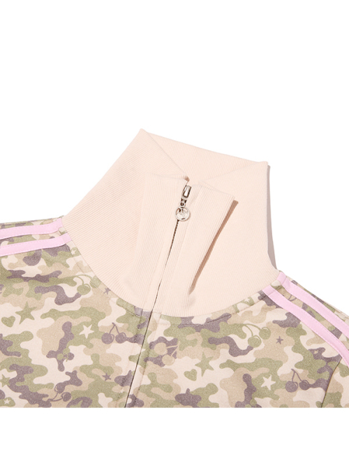 CHERRY CAMO TRACK ZIP-UP(LIGHT KHAKI)