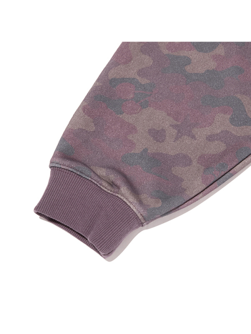 CHERRY CAMO LOOSE-FIT HOODED ZIP-UP(DARK PURPLE)
