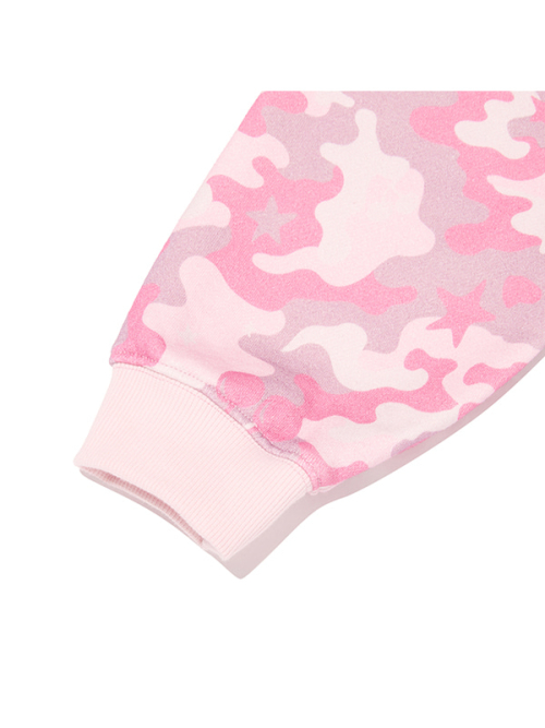 CHERRY CAMO LOOSE-FIT HOODED ZIP-UP(LIGHT PINK)
