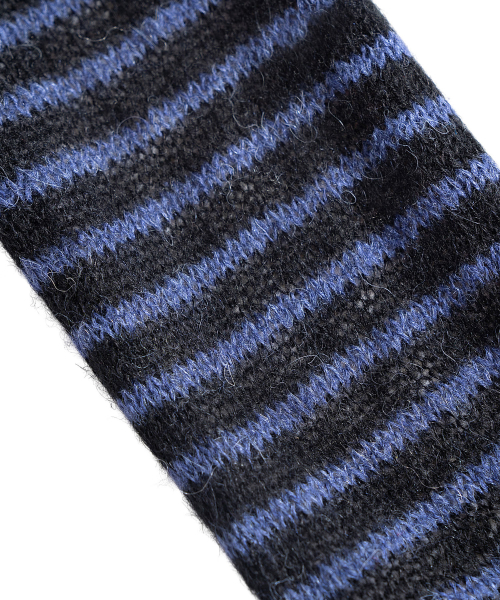 MULTI STRIPE ALPACA BLENDED MUFFLER IN BLUE