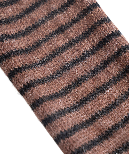 MULTI STRIPE ALPACA BLENDED MUFFLER IN BROWN