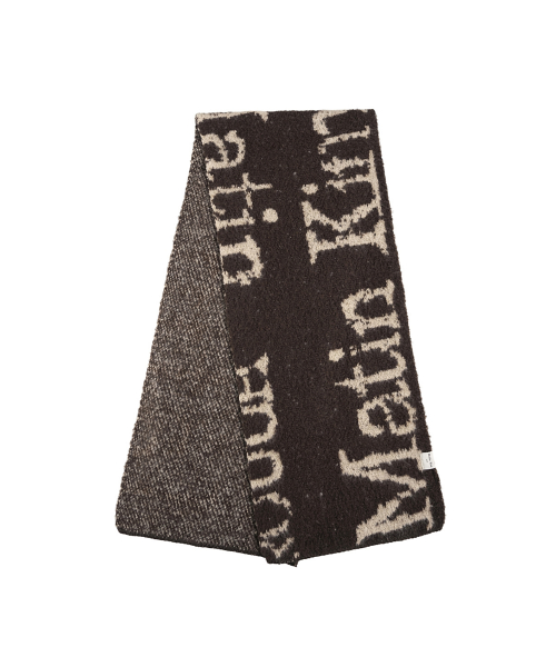 CRACKED LOGO MUFFLER IN BROWN