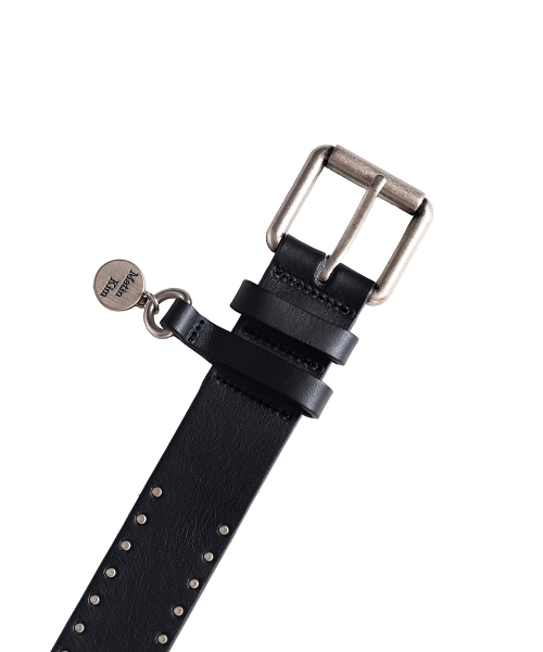 MINI DOT STUD LEATHER BELT IN BLACK