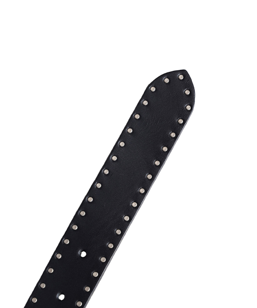 MINI DOT STUD LEATHER BELT IN BLACK