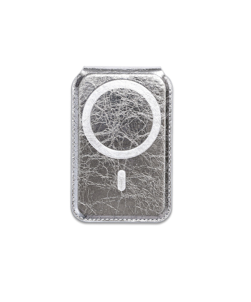 MATIN MAGNETIC FLIP CARD WALLET IN SILVER