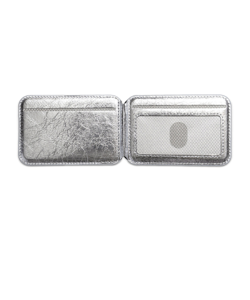 MATIN MAGNETIC FLIP CARD WALLET IN SILVER