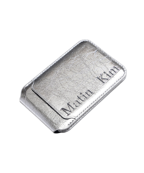 MATIN MAGNETIC FLIP CARD WALLET IN SILVER