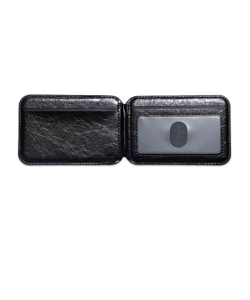 MATIN MAGNETIC FLIP CARD WALLET IN BLACK