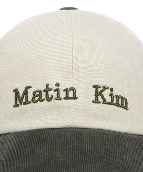 MATIN CLASSIC LOGO CORDUROY BRIM BALL CAP IN CREAM