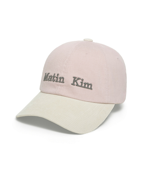MATIN CLASSIC LOGO CORDUROY BRIM BALL CAP IN PINK