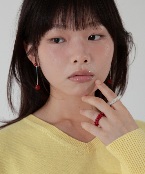 gemstone bubble ring (4color)