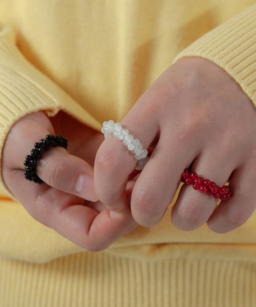 gemstone bubble ring (4color)