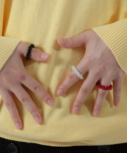 gemstone bubble ring (4color)