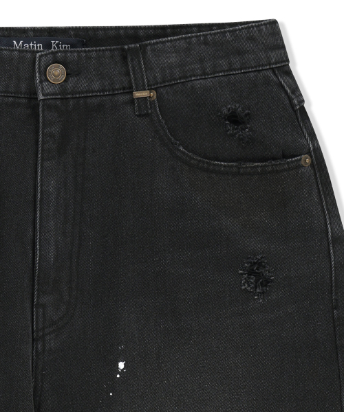 PAINT SPLATTER DENIM PANTS FOR MEN IN BLACK