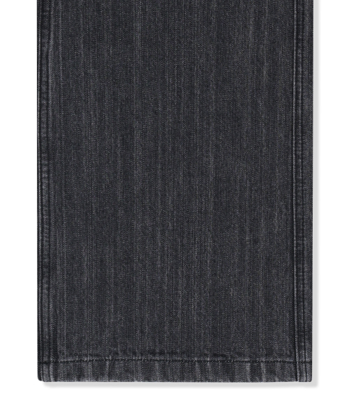 APRON LAYERED DENIM PANTS IN BLACK