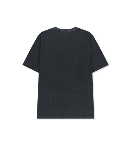 WAFFLE APPLIQUE LOGO TOP IN CHARCOAL