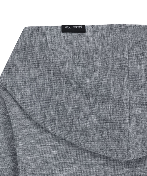 DOUBLE LAYER BUTTON HOOD TOP IN GREY