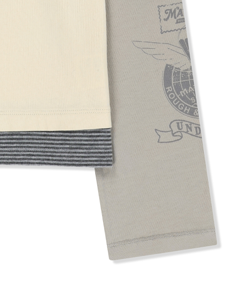 DUST WASHED LAYERED HOOD TOP IN BUTTER