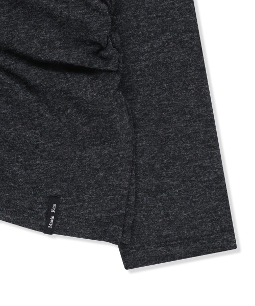 ASYMMETRIC SIDE SHIRRING TOP IN CHARCOAL