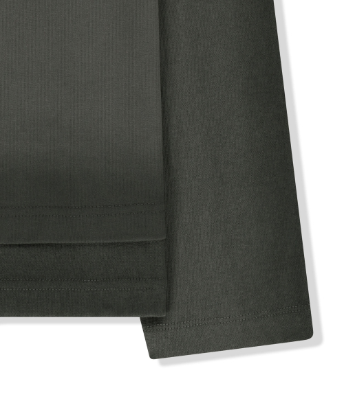 DUST WASHED LOGO LAYERED TOP IN CHARCOAL