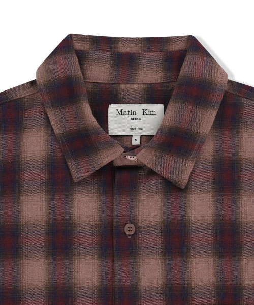 PAINT EFFECT FLANNEL CHECK SHIRT IN INDIAN PINK