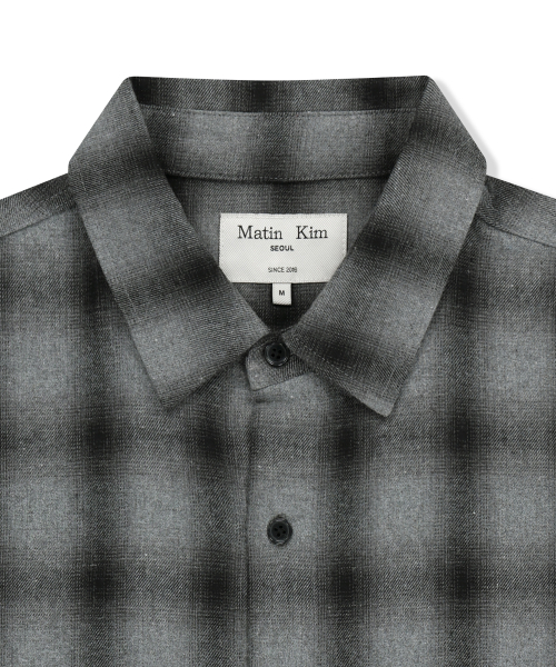 PAINT EFFECT FLANNEL CHECK SHIRT IN GREY