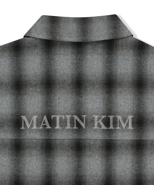 PAINT EFFECT FLANNEL CHECK SHIRT IN GREY