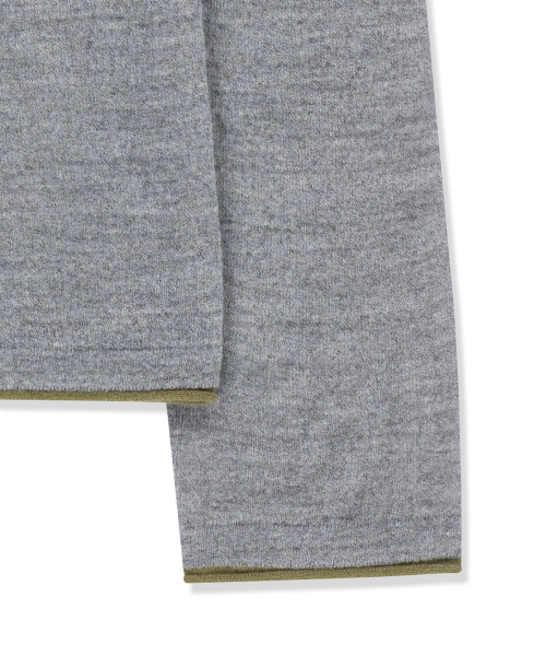 MATIN SLEEVE GRAPHIC SHEER KNIT PULLOVER IN GREY