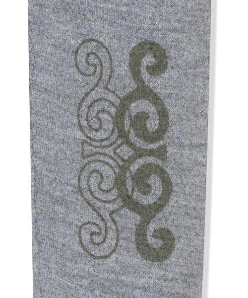 MATIN SLEEVE GRAPHIC SHEER KNIT PULLOVER IN GREY