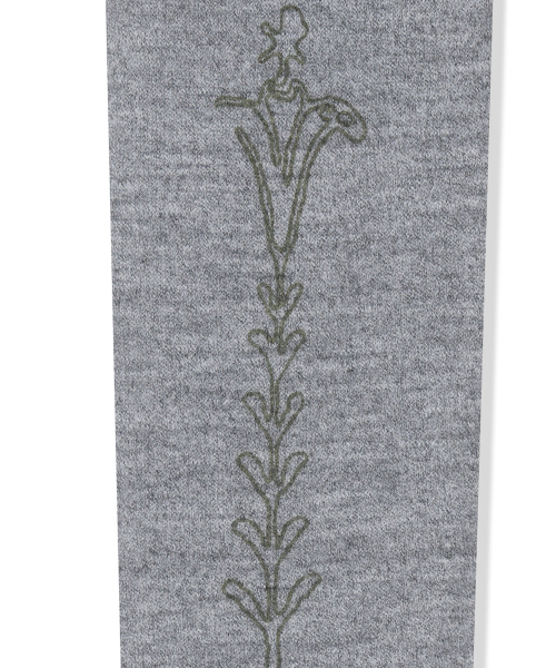 MATIN SLEEVE GRAPHIC SHEER KNIT PULLOVER IN GREY