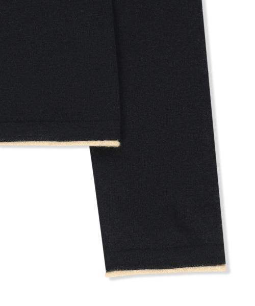 MATIN SLEEVE GRAPHIC SHEER KNIT PULLOVER IN BLACK