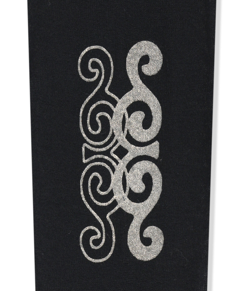 MATIN SLEEVE GRAPHIC SHEER KNIT PULLOVER IN BLACK