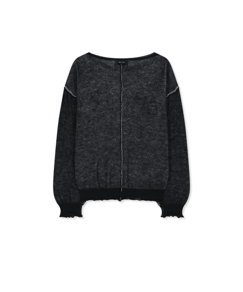 MATIN DUAL TONE KNIT PULLOVER IN BLACK