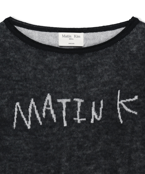 MATIN DUAL TONE KNIT PULLOVER IN BLACK