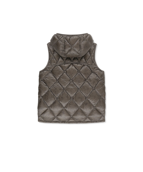 MIX QUILTED LIGHT DOWN VEST IN GREY