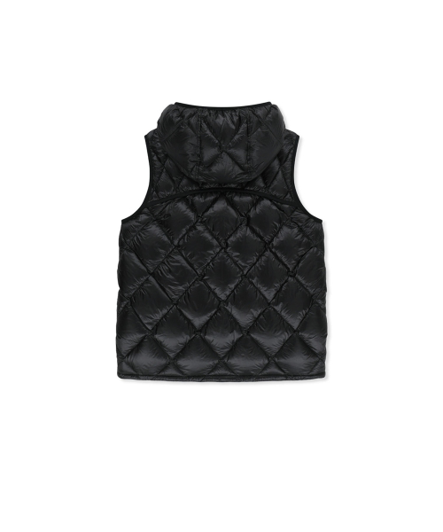 MIX QUILTED LIGHT DOWN VEST IN BLACK