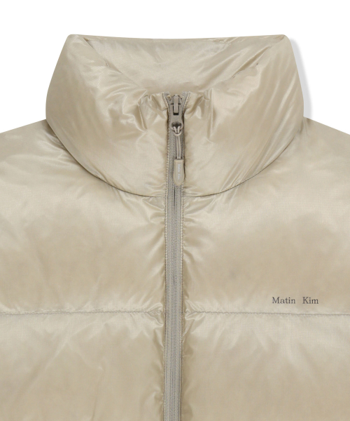 ICON LOGO DOWN JUMPER IN LIGHT BEIGE