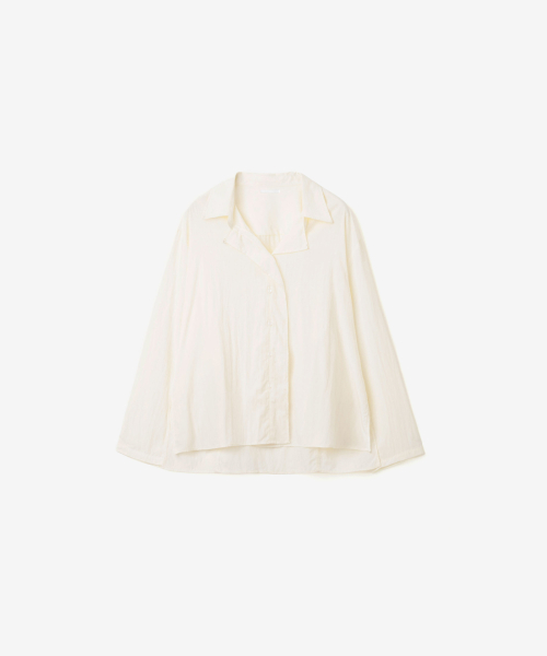 FLUID OVERLAP PLACKET SHIRT, IVORY