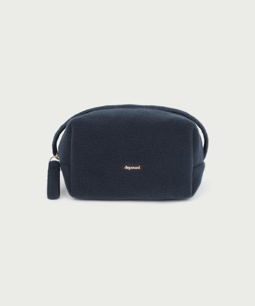 fleece square pouch - navy (L)
