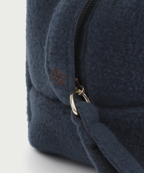 fleece square pouch - navy (L)