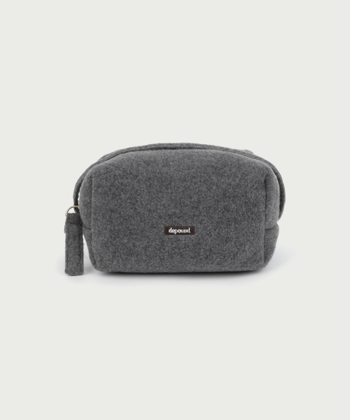 fleece square pouch - grey (L)
